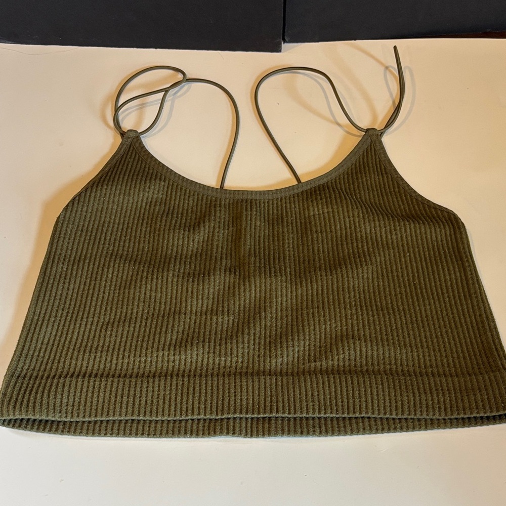 Khaki Ribbed Camisole Top